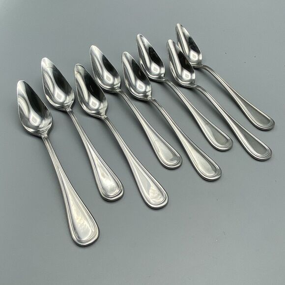 8pcs Stainless Japan Serrated 18/10 Grapefruit Spoons Outline Fruit Citrus - Picture 1 of 9